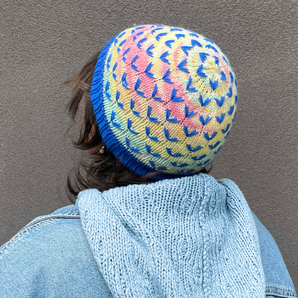 Happy Little Vee Hat PDF- Knitting Pattern