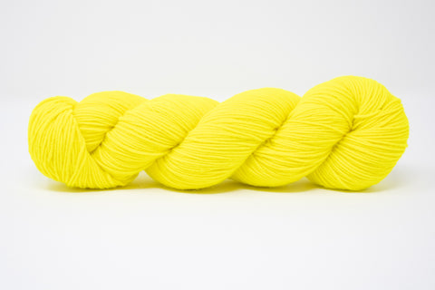 bright, highlighter yellow yarn