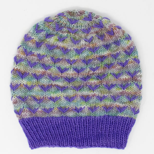 Happy Little Vee Hat PDF- Knitting Pattern