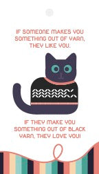 Printable Black Yarn Gift Tags