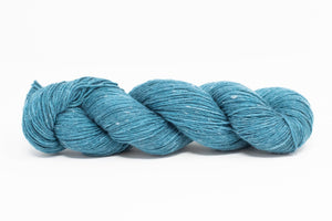 teal blue yarn silk/linen blend