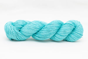 turquoise blue yarn silk/linen blend