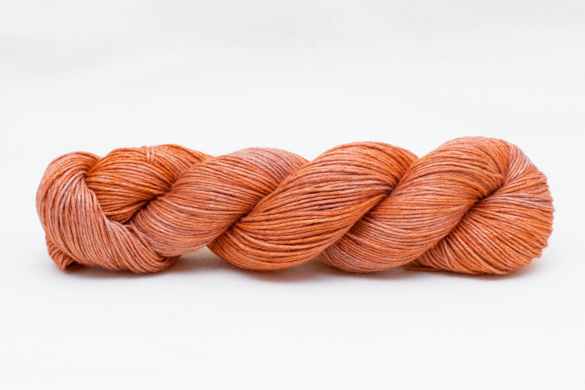 clay orange yarn silk/linen blend
